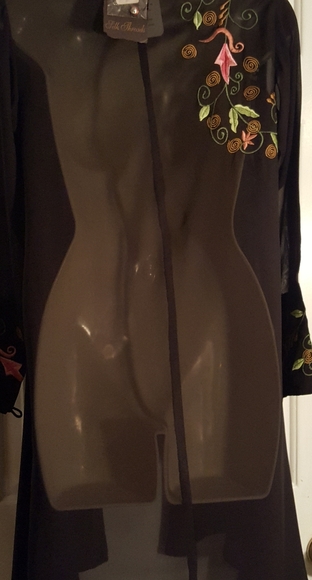 NWTBlack Sheer Blouse/Cardigan - Picture 2 of 4